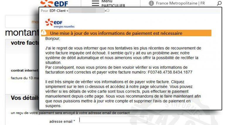 Nouvelle vague de phishing au couleur d’EDF